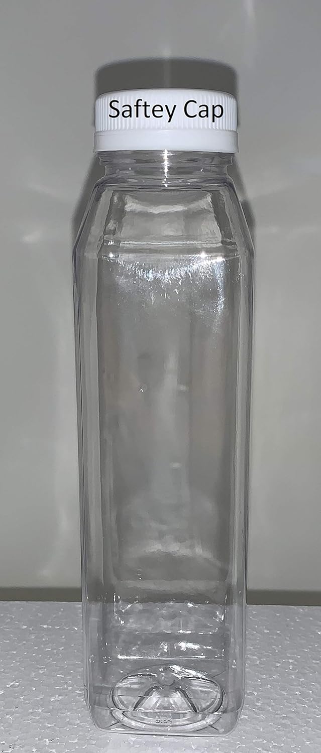 Empty Plastic Juice Bottles with Lids Large Square Drink