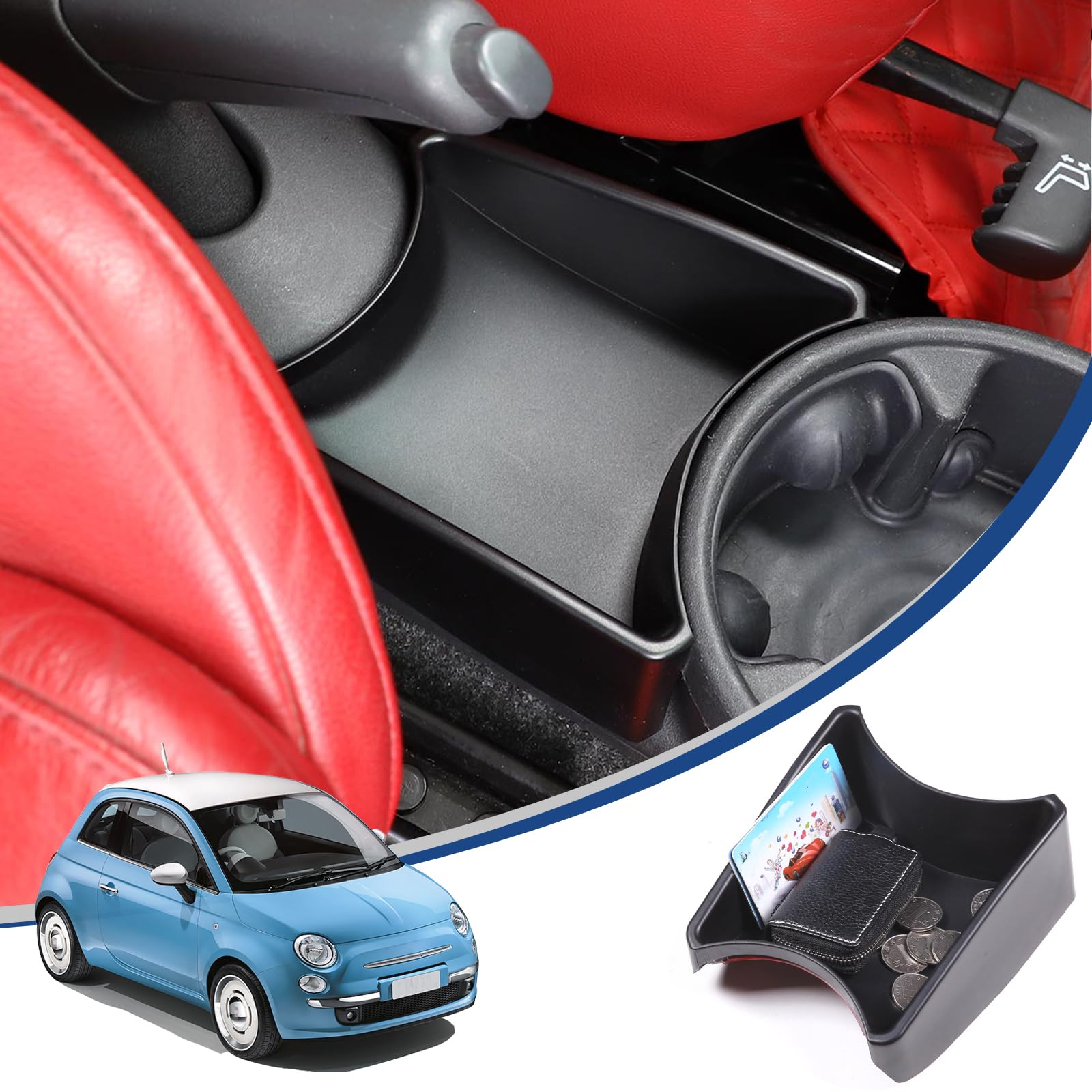 Amazon | Hcilloend 新型 フィアット 500 2011～2015に適用 収納