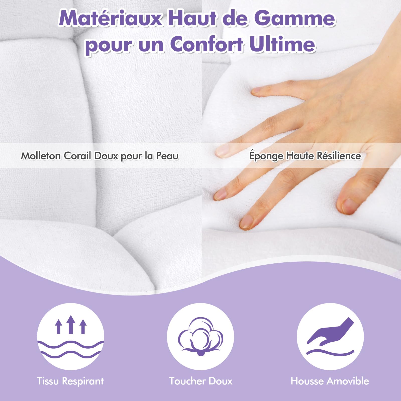 GOPLUS Chaise de Sol Pliante, Fauteuil Convertible Réglable à 14 Niveaux, Fauteuil Paresseux Confortable, Chaise de Méditation Rembourré, 105 x 56 x 12CM (Blanc)