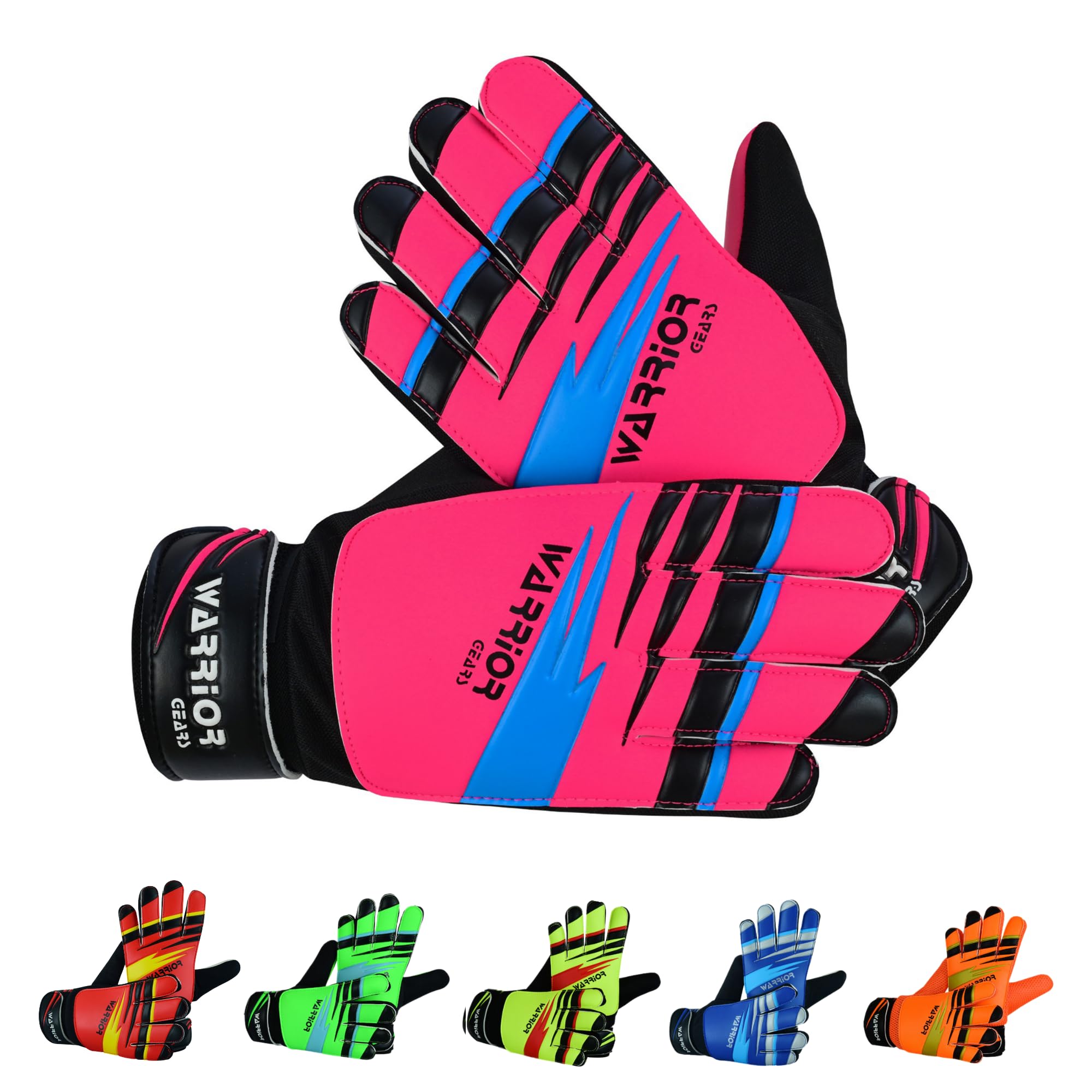 warrior gears Goalkeeper Glove Kids, Football Goal Keepers Gloves, Goalie Glove Kids with Double Wrist Protection, Junior Goalkeeper Gloves - For M-L Adult - Pink, 8 โ image 1
