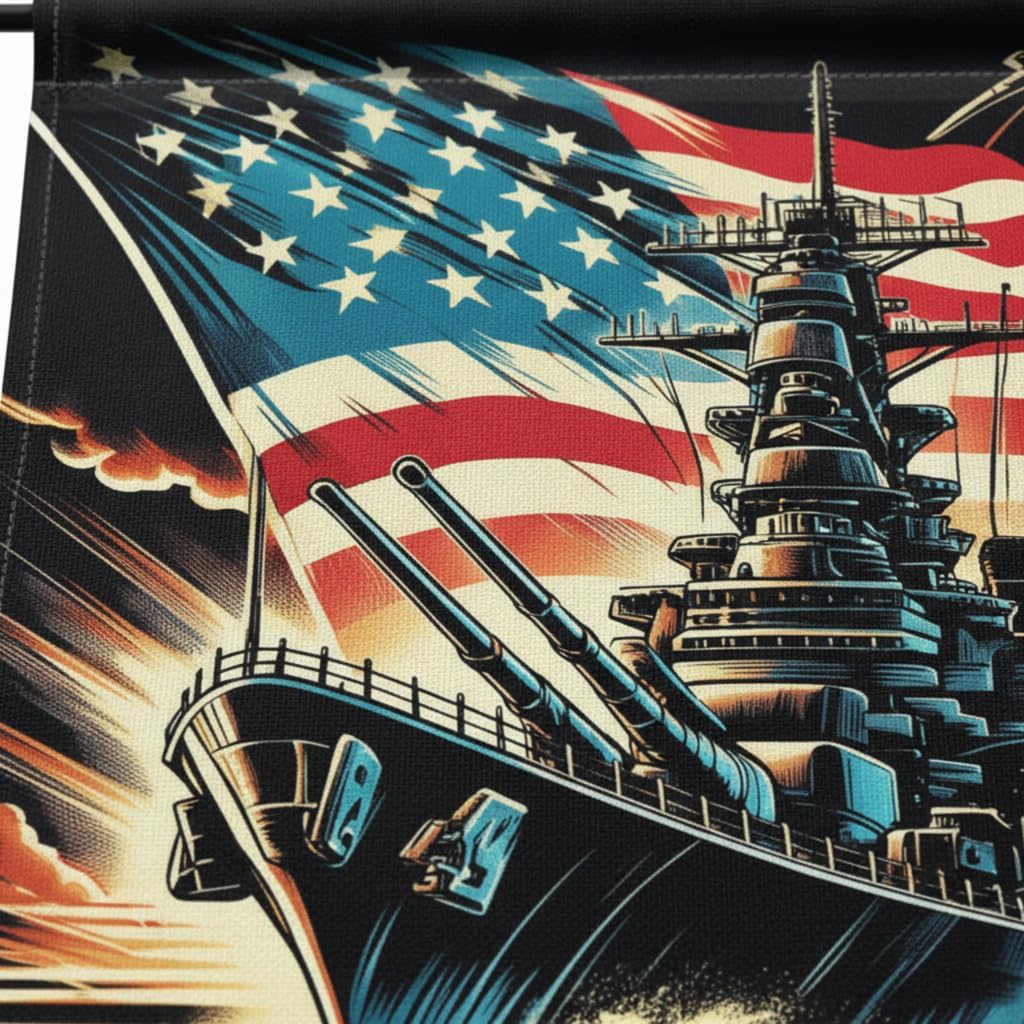 Navy Veteran Flag 12x18 – Double-Sided Military Garden Flag with Battleship and Patriotic “Sailing with Honor, Defending with Strength” – Outdoor Yard Decor for Veterans Day & Patriot Day - Image 3