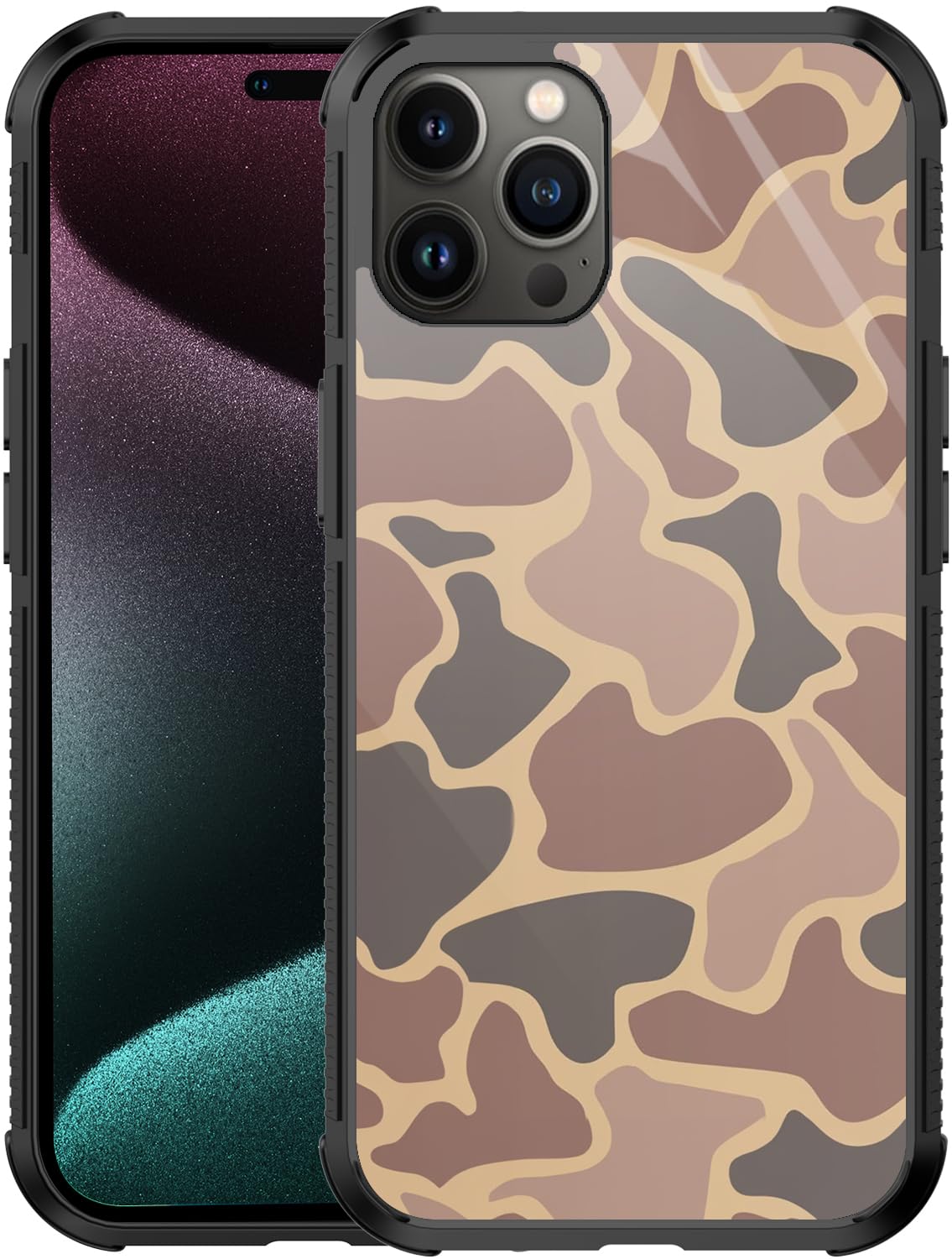 Generic Case Compatible with iPhone 15 Pro Max.Camouflage Case for iPhone 15 Pro Max Design for Men Boys [Anti-Scratch] Non-Slip+Shockproof Rugged TPU