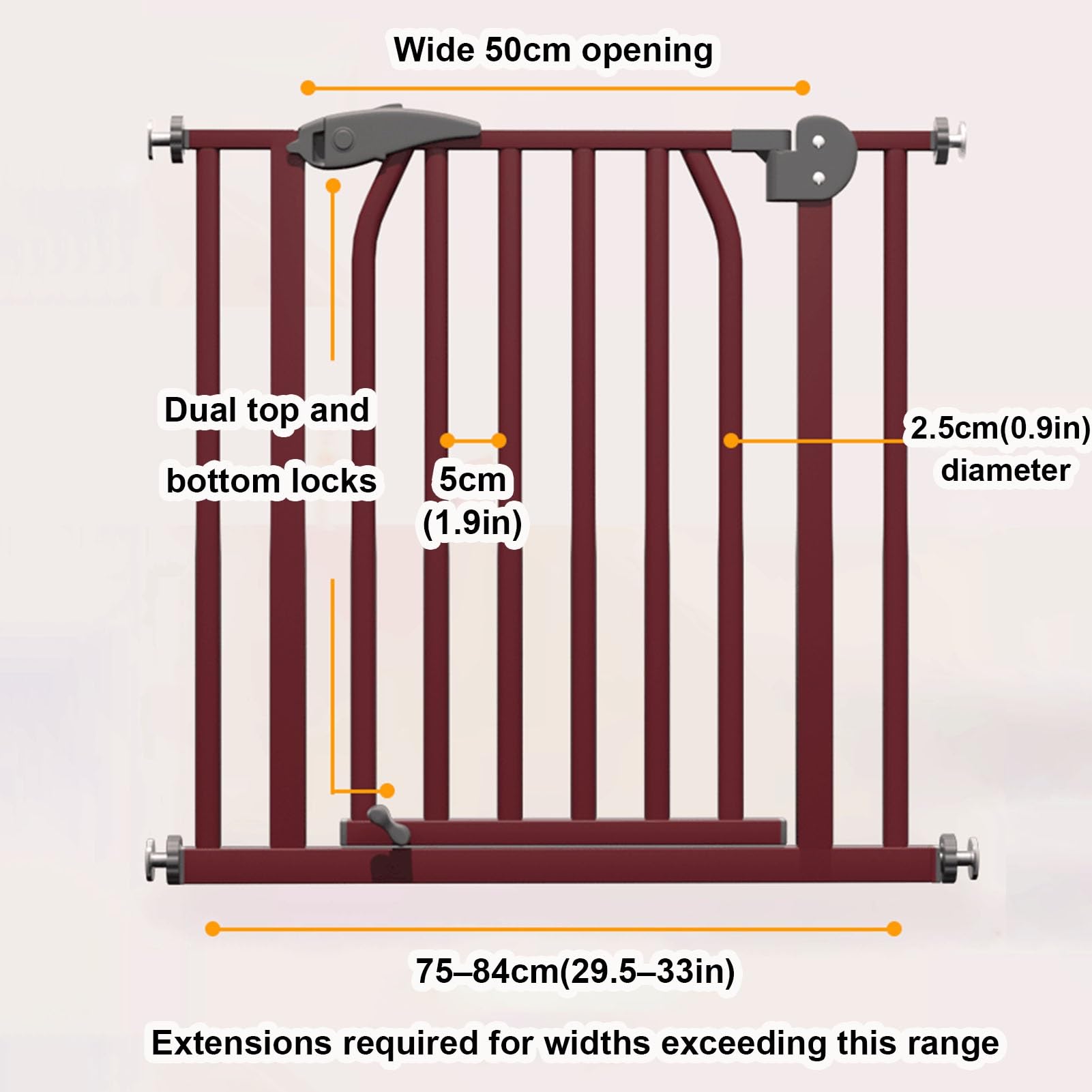 Barrière De Sécurité, Installation Facile par Fixation À Pression(Width-135-144cm)
