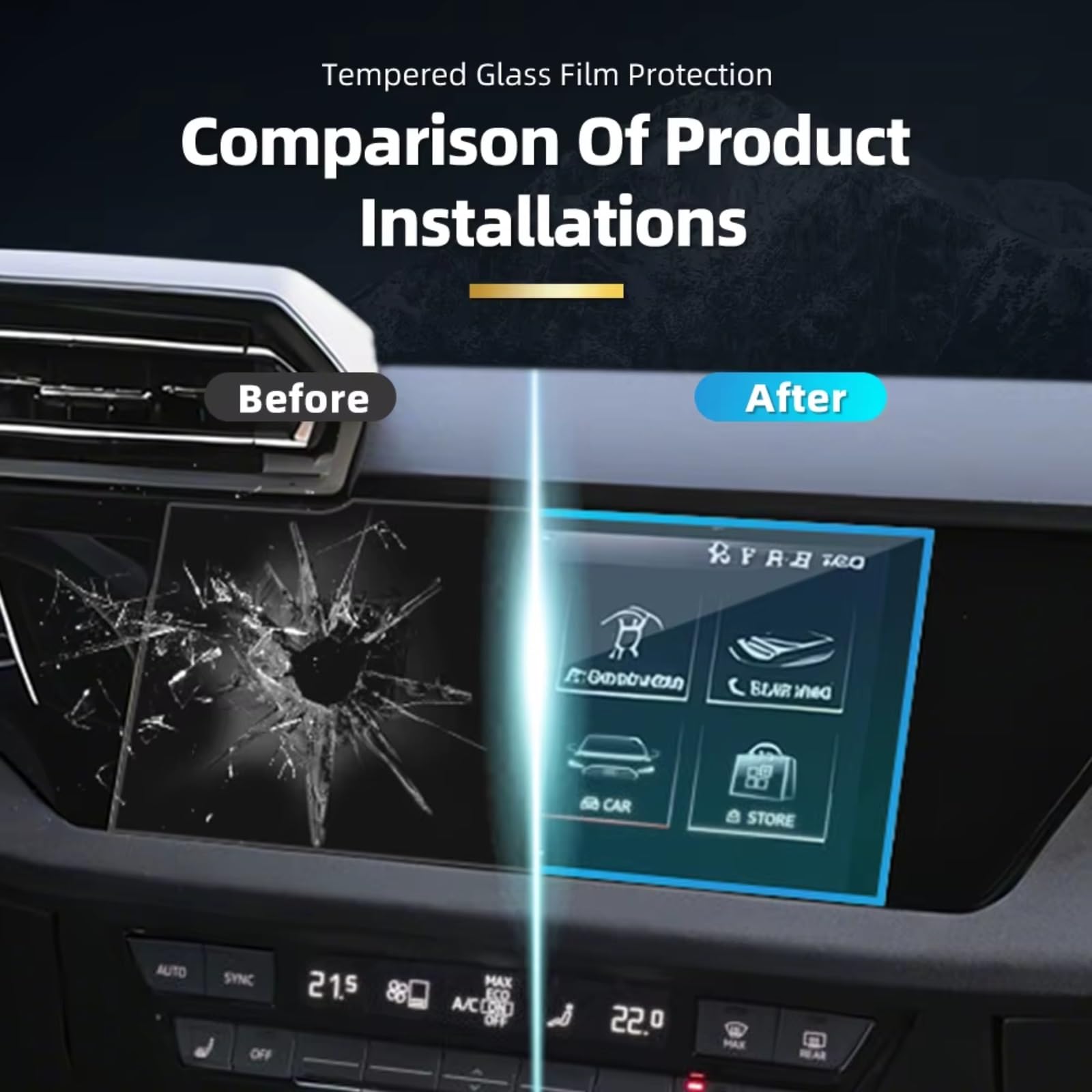 Kompatibel Mit Für A3 2023–2024, Auto-Mittelkonsole, GPS-Navigation, Displayschutzfolie, Auto-Display-Abdeckung, HD-Klarfolie Navigation Schutzfolie(Set)