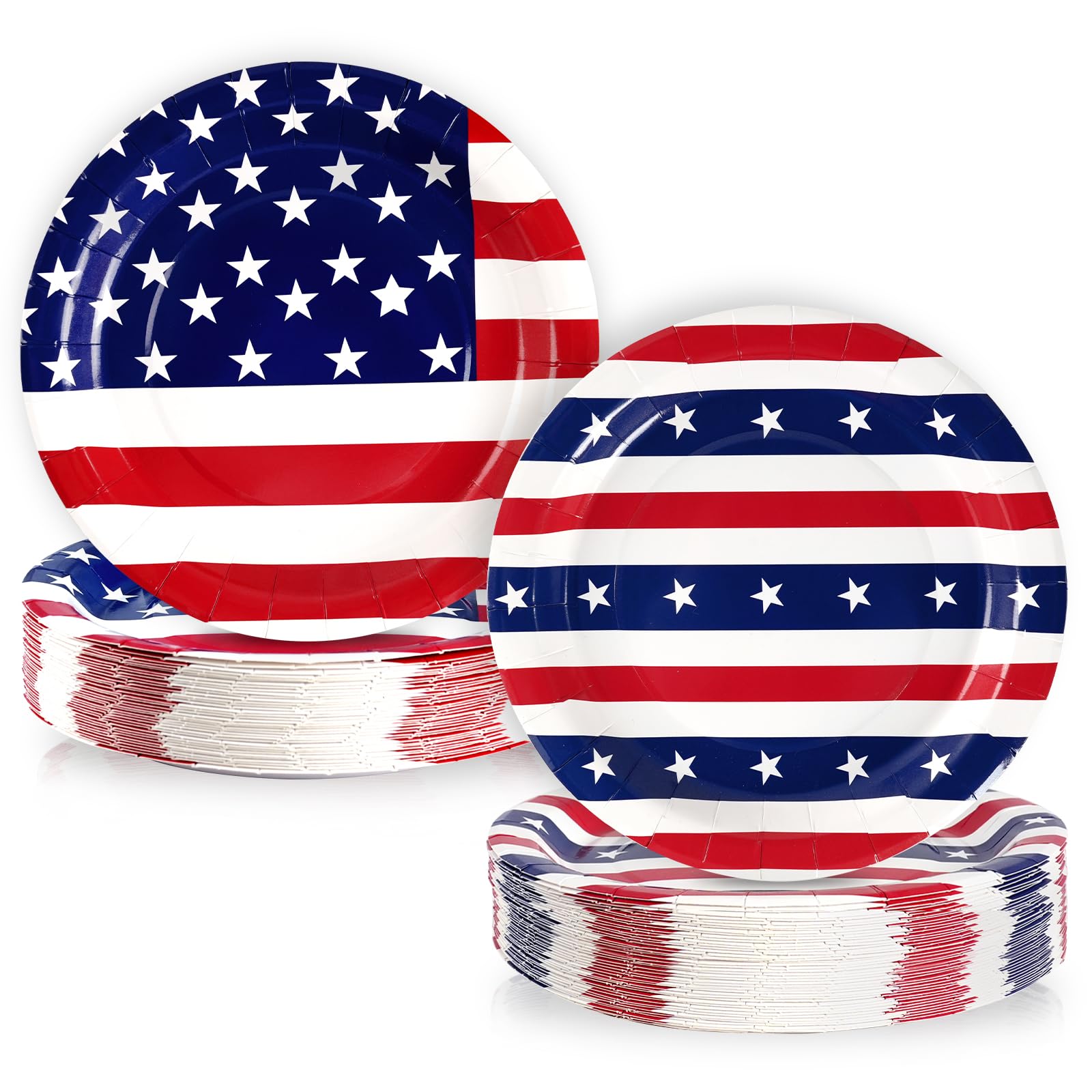 OuMuaMua 100 Pcs American Flag Patriotic Party Supplies - tableware | Mubboo