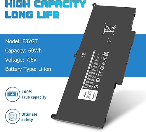 Miniatura 6 de VNYUNQWE F3YGT Latitude 7480 Batería 7490 Batería 60WH para Dell Latitude 12 7000 7280 729013 7000 7380 7390 P29S00214 7000 7480 7490 P73G0 Serie 02