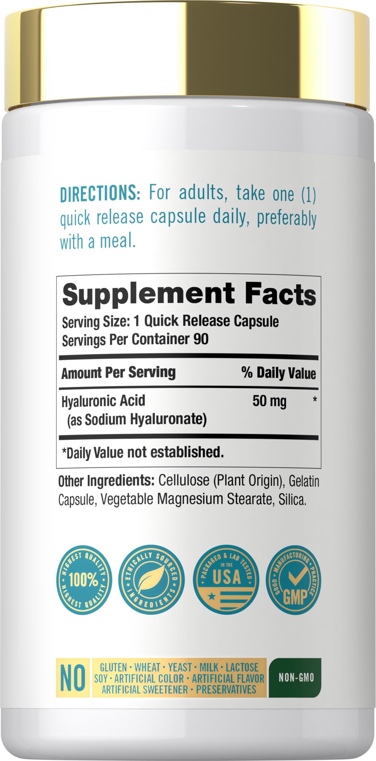 Carlyle Hyaluronic Acid Supplement | 50 mg | 90 Capsules — Amazon image 2