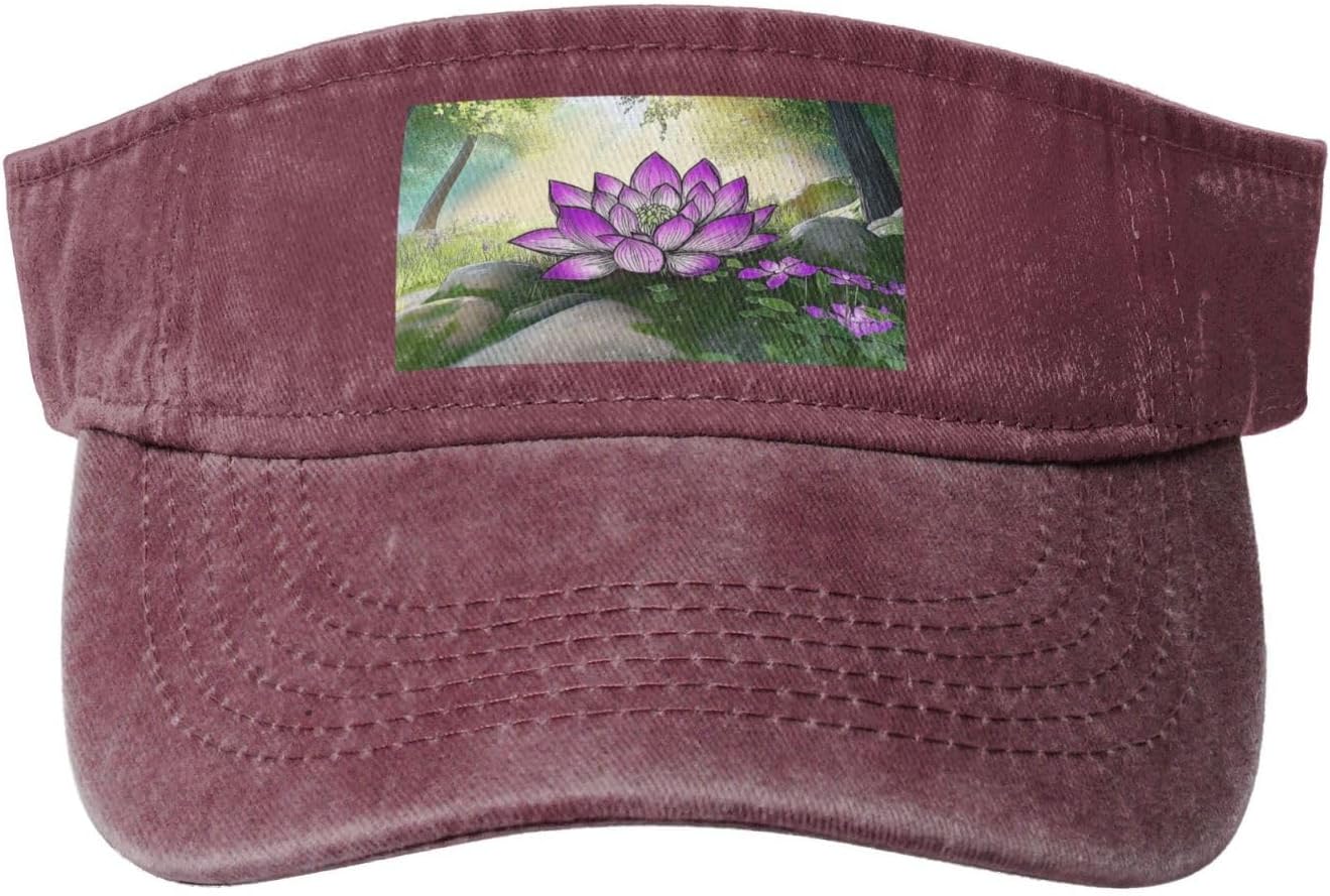 Sun Hats for Men Women Summer Sport Empty top Baseball Cotton with for Beach, Summer, Comic Like Lotus Flower Black