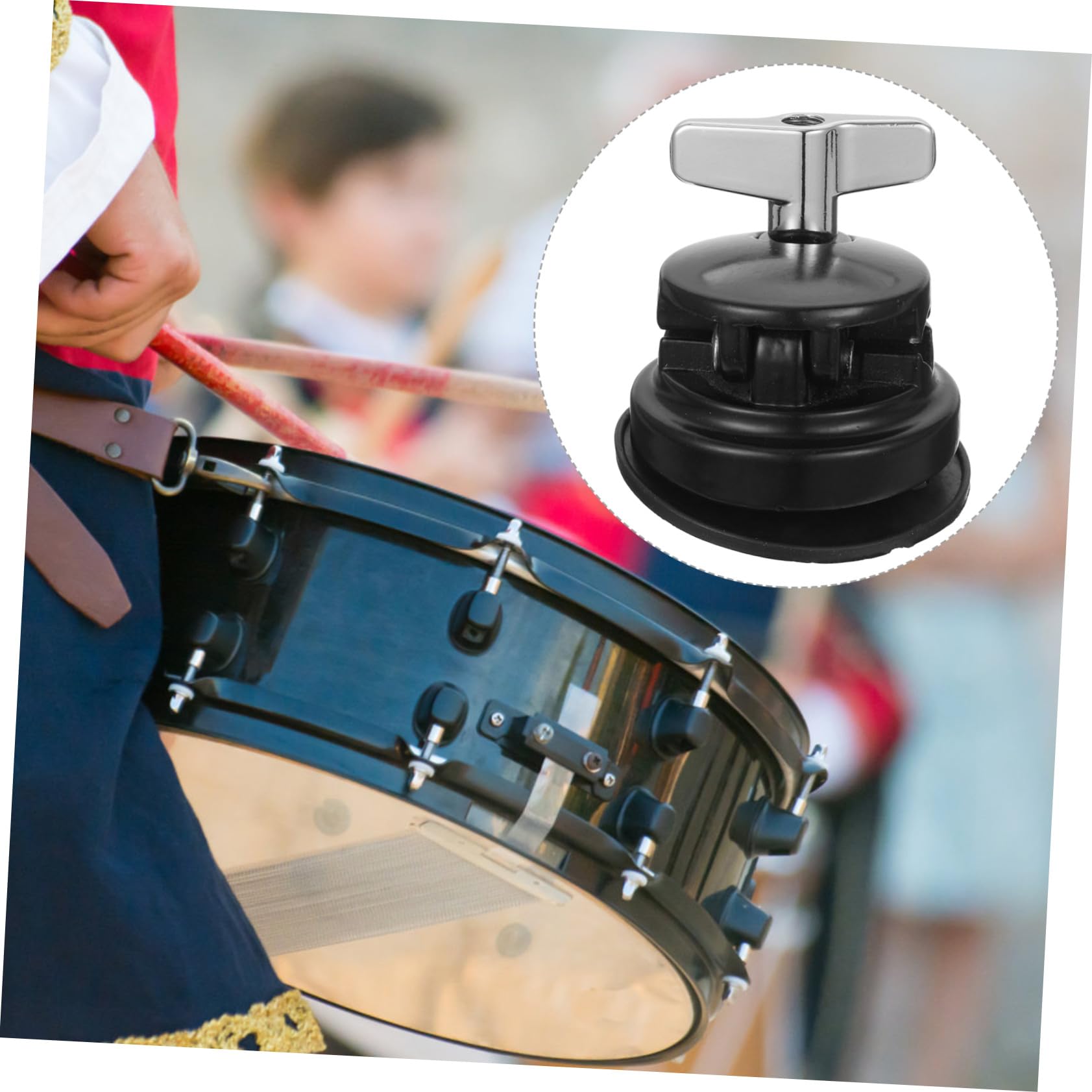 iplusmile Soporte de Montaje para Base Pata de Tom Negro de Hierro Niquelado Función de Ajuste para Kit de Batería en Escenario o Estudio