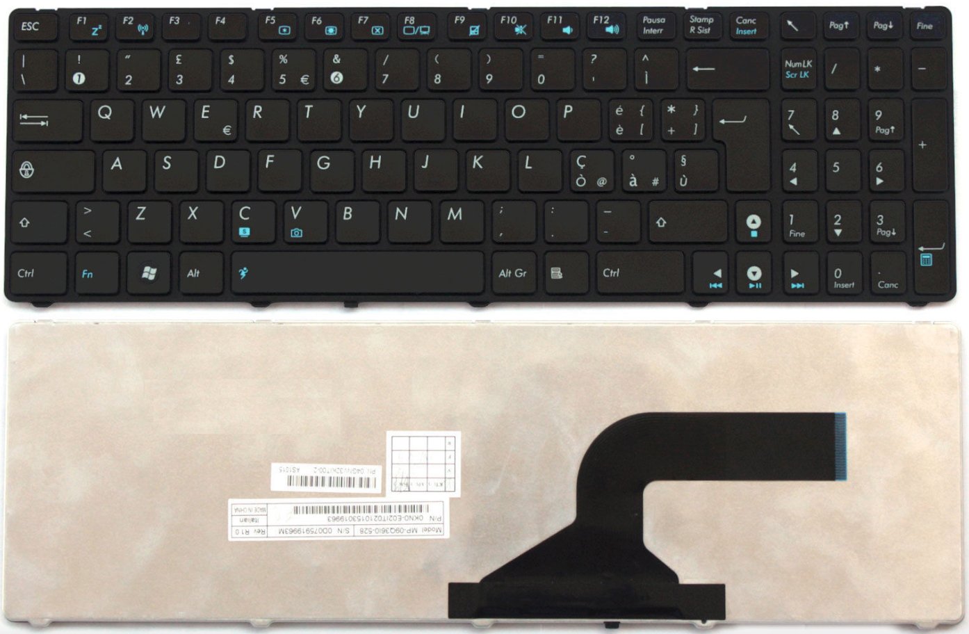 INFOELETTRONICA LO STORE DELLA CONVENIENZA E QUALITA' Tastiera Italiana Compatibile con ASUS Nera G60 G51 K52F K52J K52N G51 G51Jx G51V G51VX G51J N50 N53J N53S X53SC
