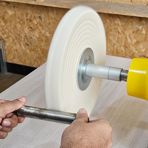 Miniatura 7 de Pulidora de banco de 10 pulgadas, máquina pulidora eléctrica de doble velocidad de 17503450 RPM con hierro fundido resistente a base de joyería,