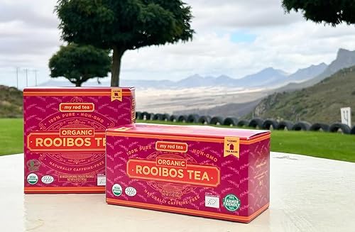 Vista 5 de Té rojo orgánico de Rooibos Tea. Sudáfrica, 100 % puro, libre de transgénicos, 80