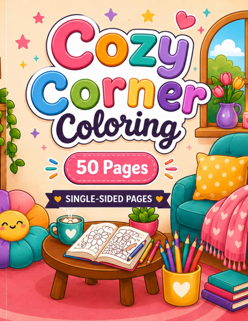 Cozy Corner Coloring Book: 50 Relaxing Coloring Pages