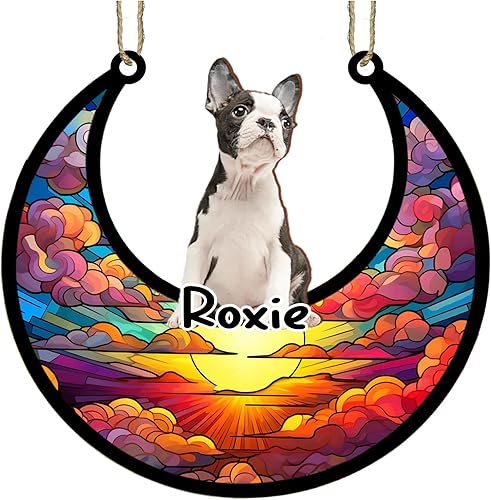 Vista 57 de LOVELYPOD Adorno de Navidad personalizado de perro pastor alemán, atrapasoles conmemorativo, adorno de Navidad de pastor alemán con nombre, pérdida