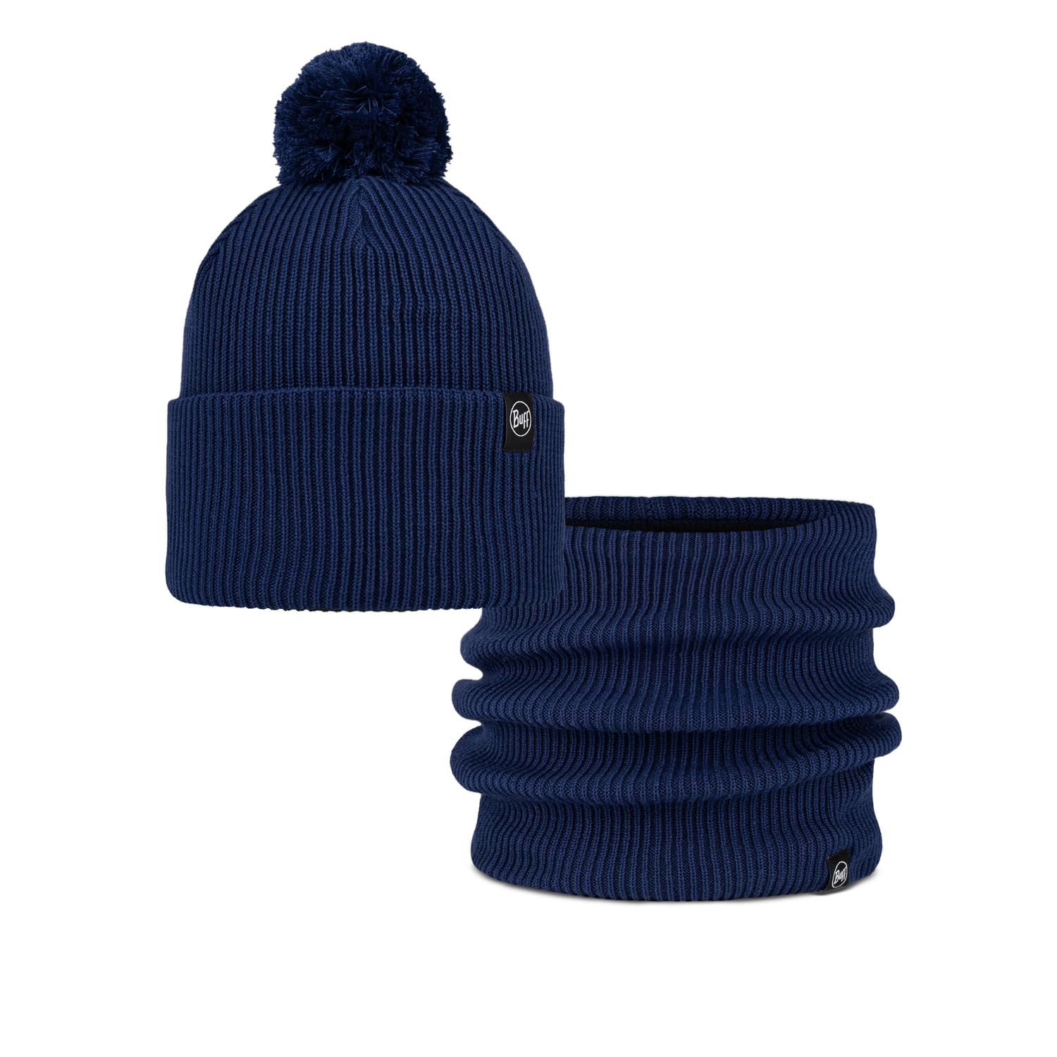BUFF Knitted Bonnet Renvi Midnight Bleu + Tour de Cou Fleece Hiver Adulte - 3