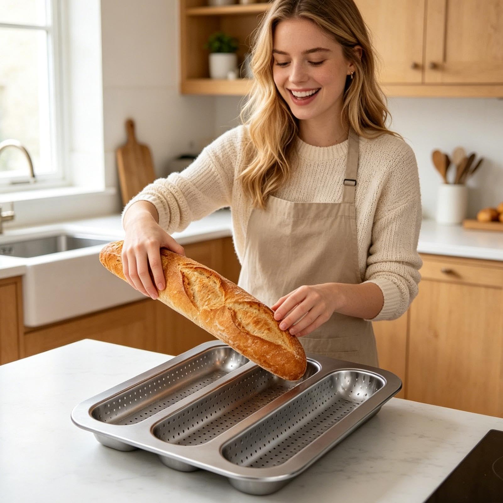 Générique Moule à Français Plateau Perforé Antiadhésif À 3 Empreintes