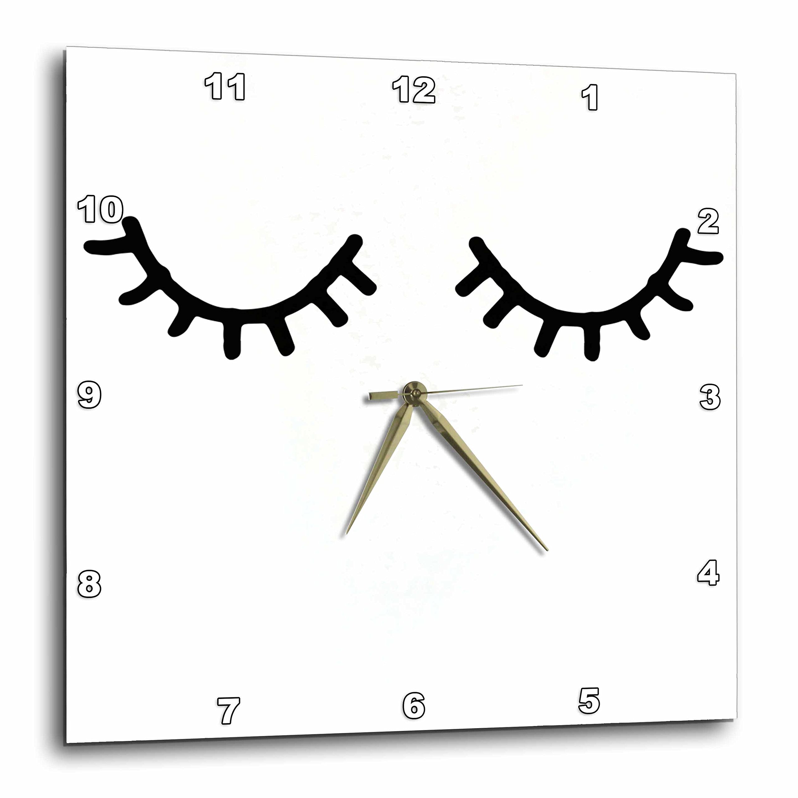Horloge murale Noir Glam Eyelashes 3dRose 25,4 cm pour decoration interieure moderne chic