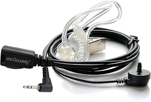 abcGoodefg Auricular de radio bidireccional, 1 pin de 0.098 in de tubo acústico encubierto Talkabout Auricular con micrófono PTT, compatible con