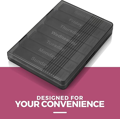 Miniatura 4 de Organizador semanal de píldoras, pastillero de 7 días con pastilleros extraíbles diarios 4 veces al día, caja de píldoras grande para medicamentos