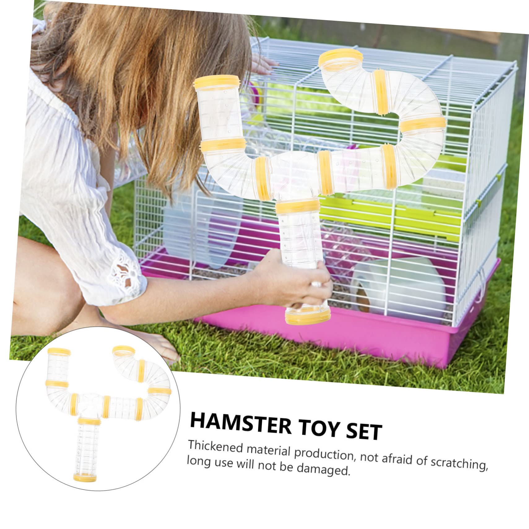 DOITOOL 2 Sätze Hamstertunnel mit Teilen DIY Labyrinth Röhrenset für Zwerghamster und Kleine Nagetiere Robustes Käfig Zubehör zur Erweiterung und Beschäftigung im Käfig