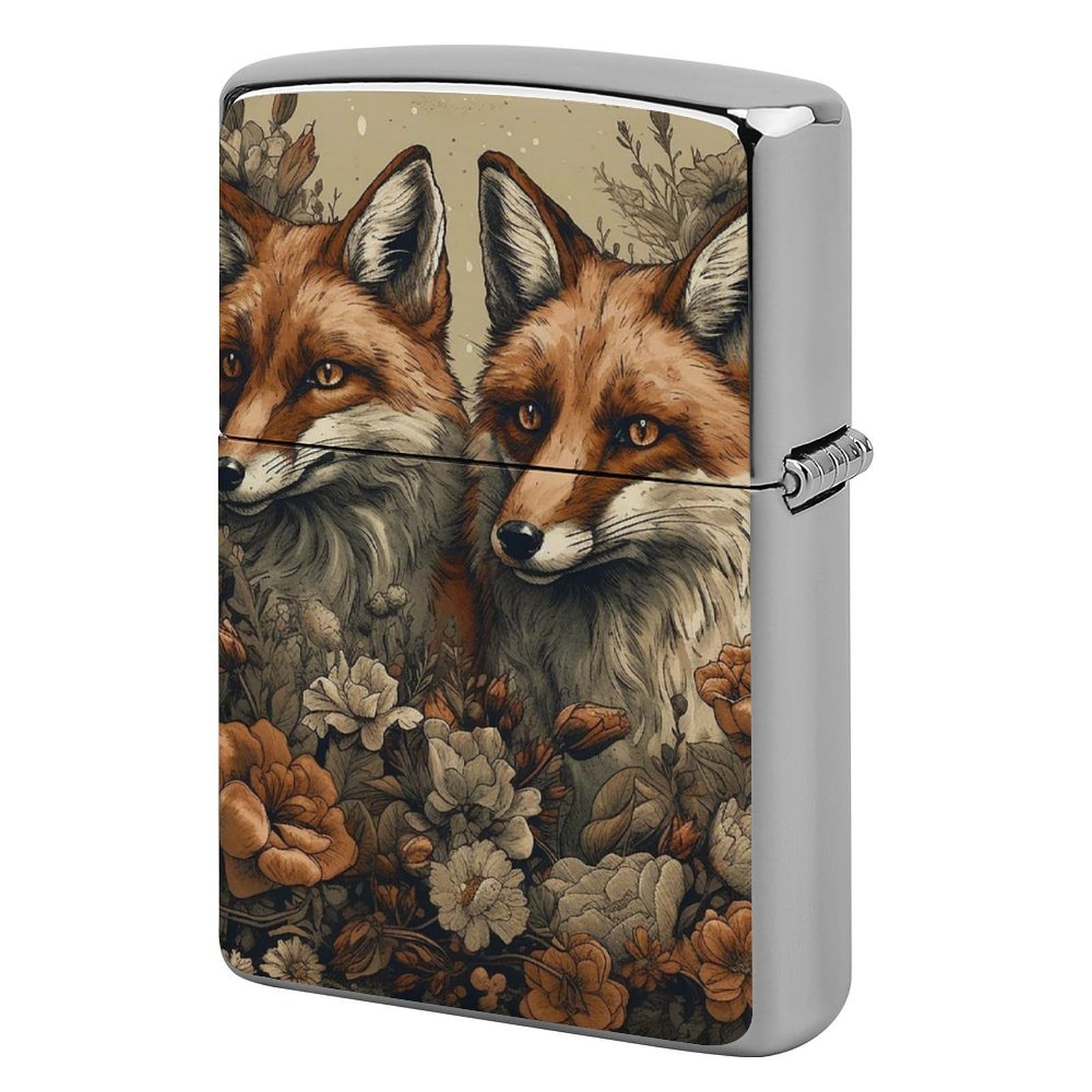 Animals and Flowers Lighter Cover for Men, Personalized Lighter Case for Birthday Gift, Flip-Top Lighters Protective Cover, Portable Lighters Shell for Outdoor, Travel