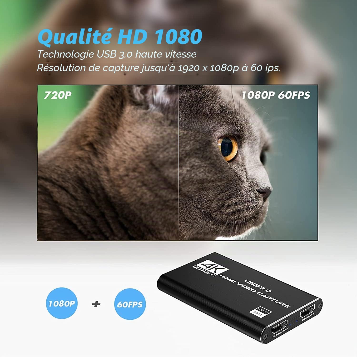 Carte de capture vidéo HDMI Azuxreza pour commutateur, 4K pour le streaming avec USB 3.0 et 2K 30 FPS Game Capture pour Nintendo Switch/PS5/Xbox/PS4/Steam Deck