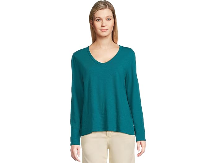 Garment Dye Tees - Long Sleeve V-Neck Knit Top - Image 4