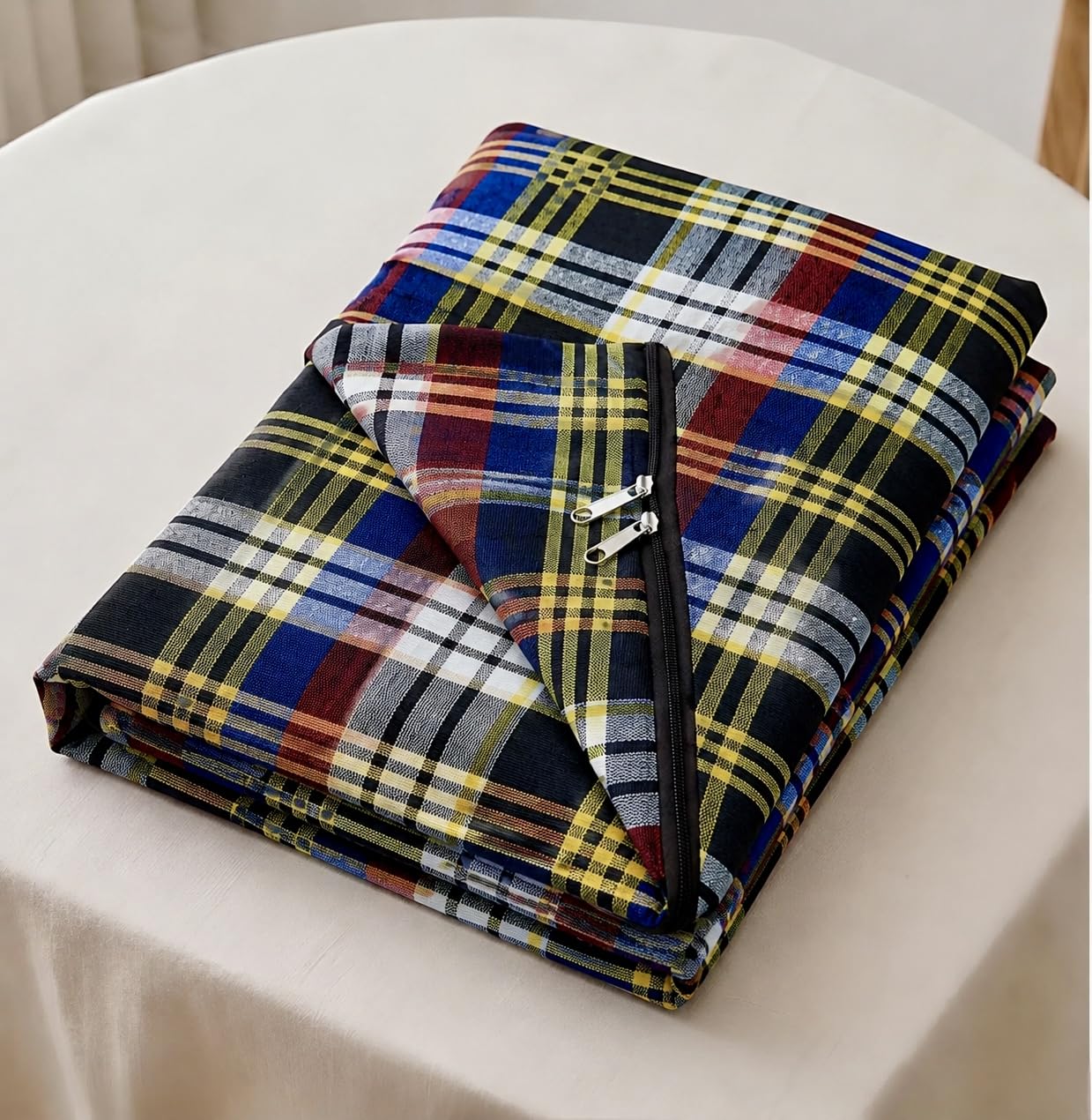 Cotton Mattress Cover/Protector 72 x 36 x 3 Inch | Heavy Fabric with Metal Zipper, Single Bed 6x3 ft (Multicolour)-image-36