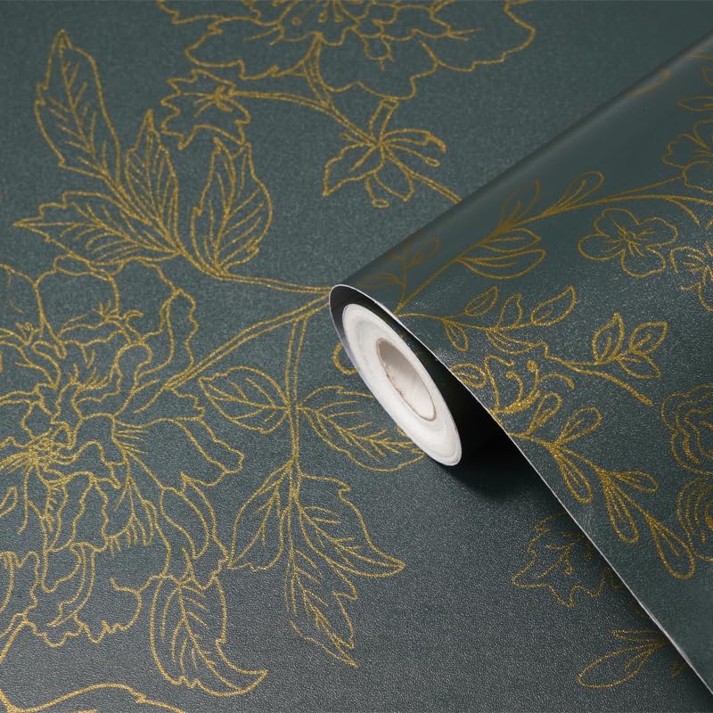 AZURE DECORS 200 X 45 CM Green Flower Garden SELF Adhesive Wallpaper for Living Room Bed Room Kitchen Peel and Stick Vinyl Wallpaper - 9 Sqft.Approx