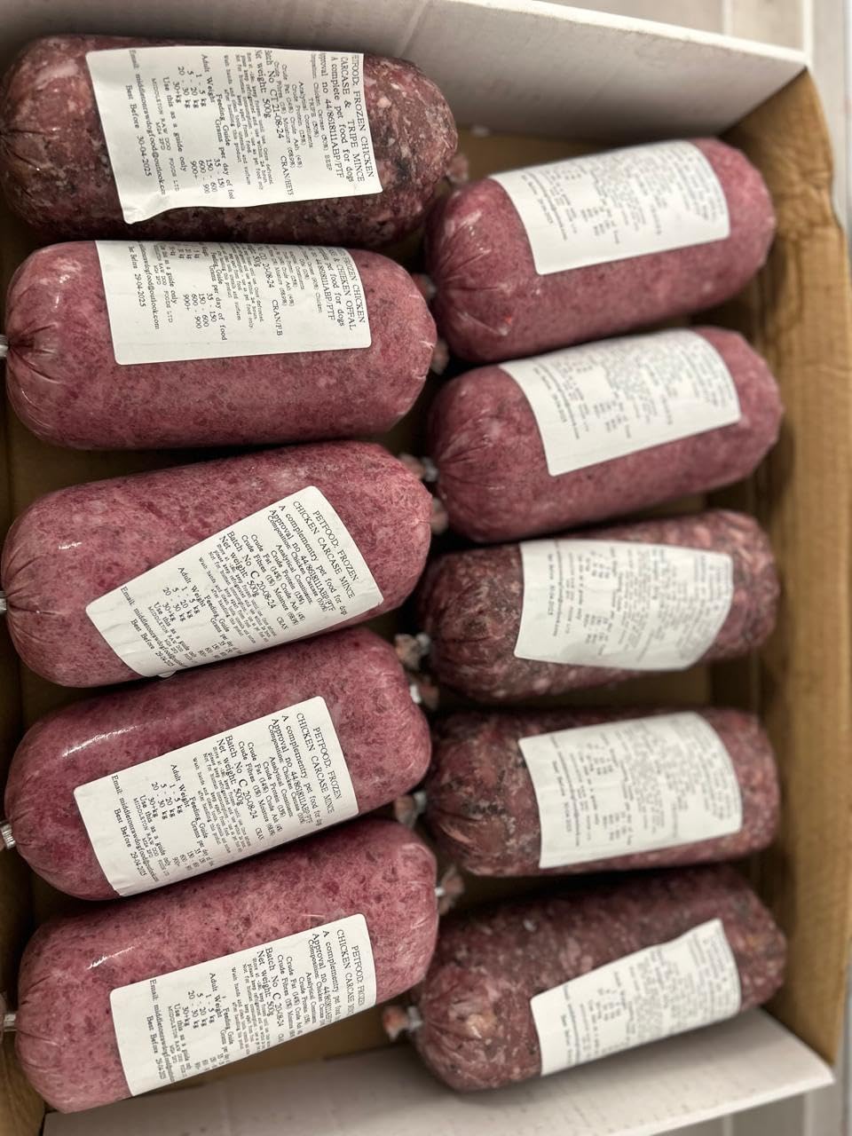 TRUEPAWS Raw Foods Frozen Raw Dog Food, Mix Box Frozen Dog Food 42x 500g bags 21kg box. - Includes Chicken, Tripe, offal) Dog Meal BARF Diet