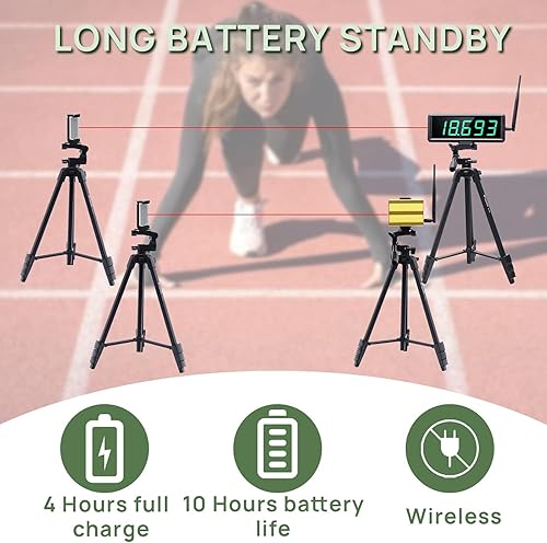 Miniatura 3 de YZ Temporizador láser para sprints, sistema de sprint láser, cronómetro de temporizador láser de pista, entrenamiento de vueltavelocidad, campo de