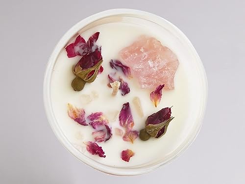 Miniatura 4 de Velas de cristal con cristales de cuarzo rosa y rosas, velas de manifestación de amor, regalos espirituales para el día de la madre para mujeres,