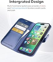 Vista 19 de OCASE Compatible with iPhone 14 Pro Max Wallet Case, PU Leather Flip Folio Case with Card Holders RFID Blocking Stand [Shockproof TPU Inner Shell]
