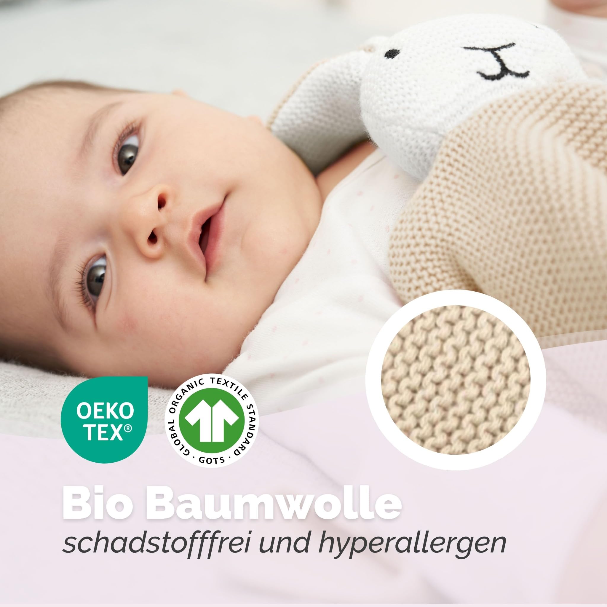 Livella 2-in-1 Babydecke & Kuscheltuch Hase – 75x100 cm, 100% Bio-Baumwolle