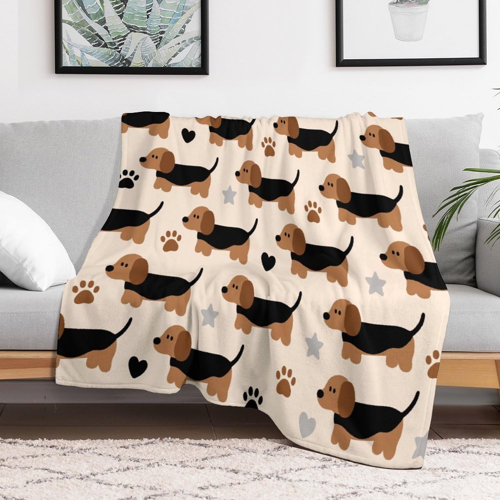 Custom Dog Blanket Lightweight Flannel Fleece Throw for Couch Sofa Bed Luxury Soft Cozy Plush Lap Bedtime Blanket for All Seasons Bedroom Home Decor Gifts 40x50