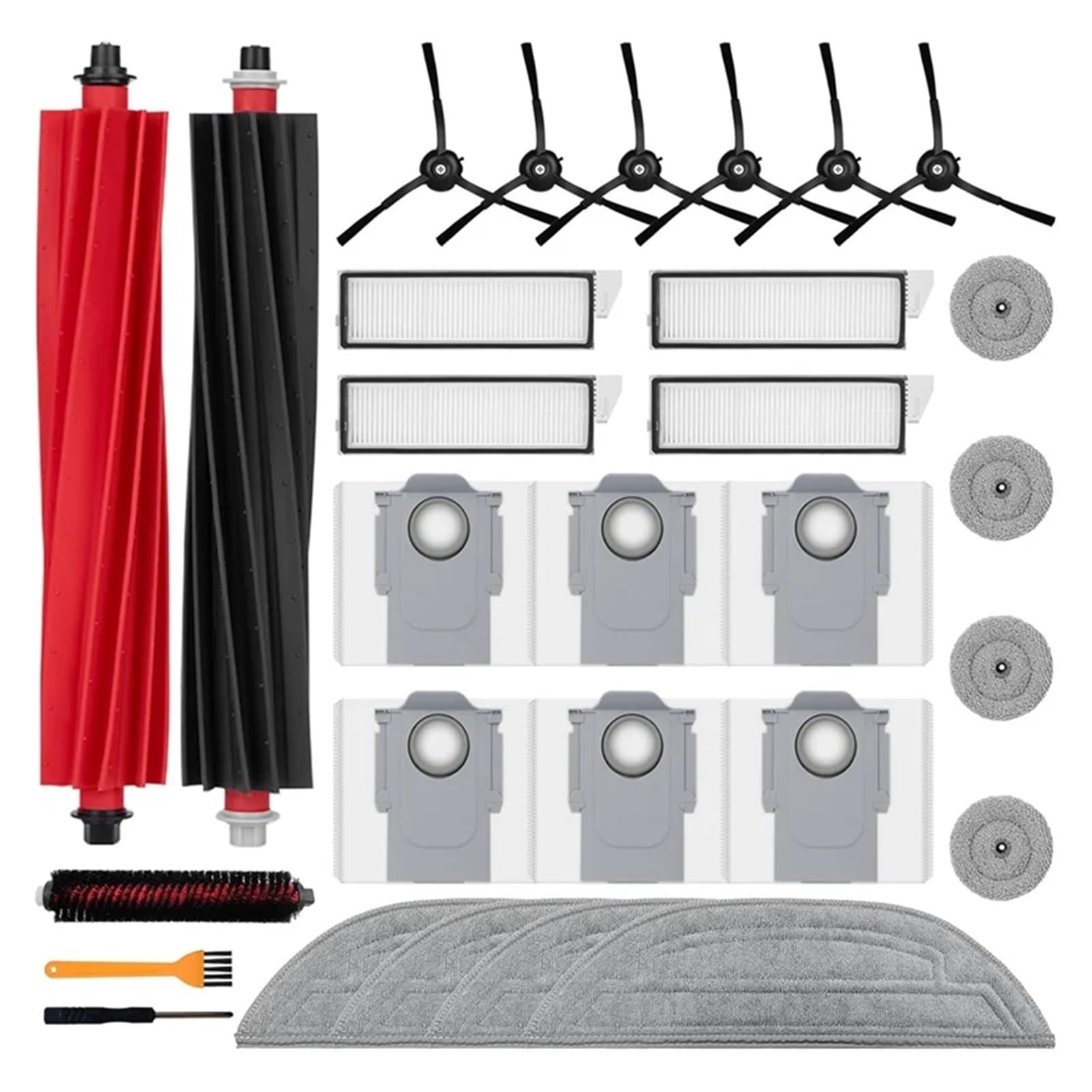 Dirlux Compatible for Roborock S8 MaxV Ultra Robot Vacuum, M04K Maintenance Kit with Brushes HEPA Filter & Cloths