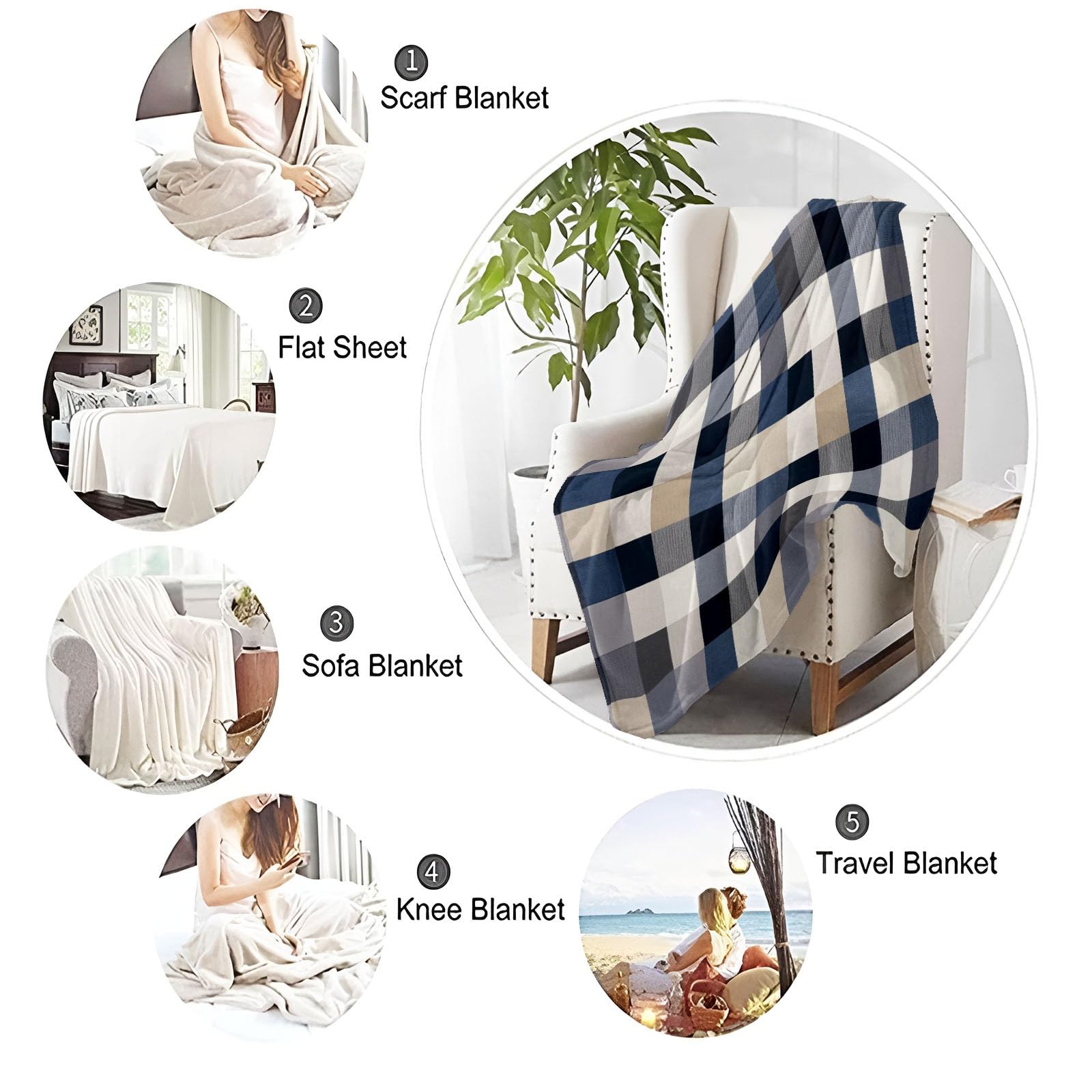 Coperta Piccoli Quadrati Minimalisti per donne e uomini, morbida coperta in flanella per divano letto - decorazione per la cameretta dei bambini, 200 x 220 cm Grigio