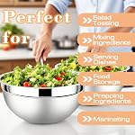 Lazycorner Mixing Bowls with Airtight Lids Set 5 Pcs Stainless Steel Bowls Set Baking Set Non-Slip Silicone Bottoms Great for Serving & Baking