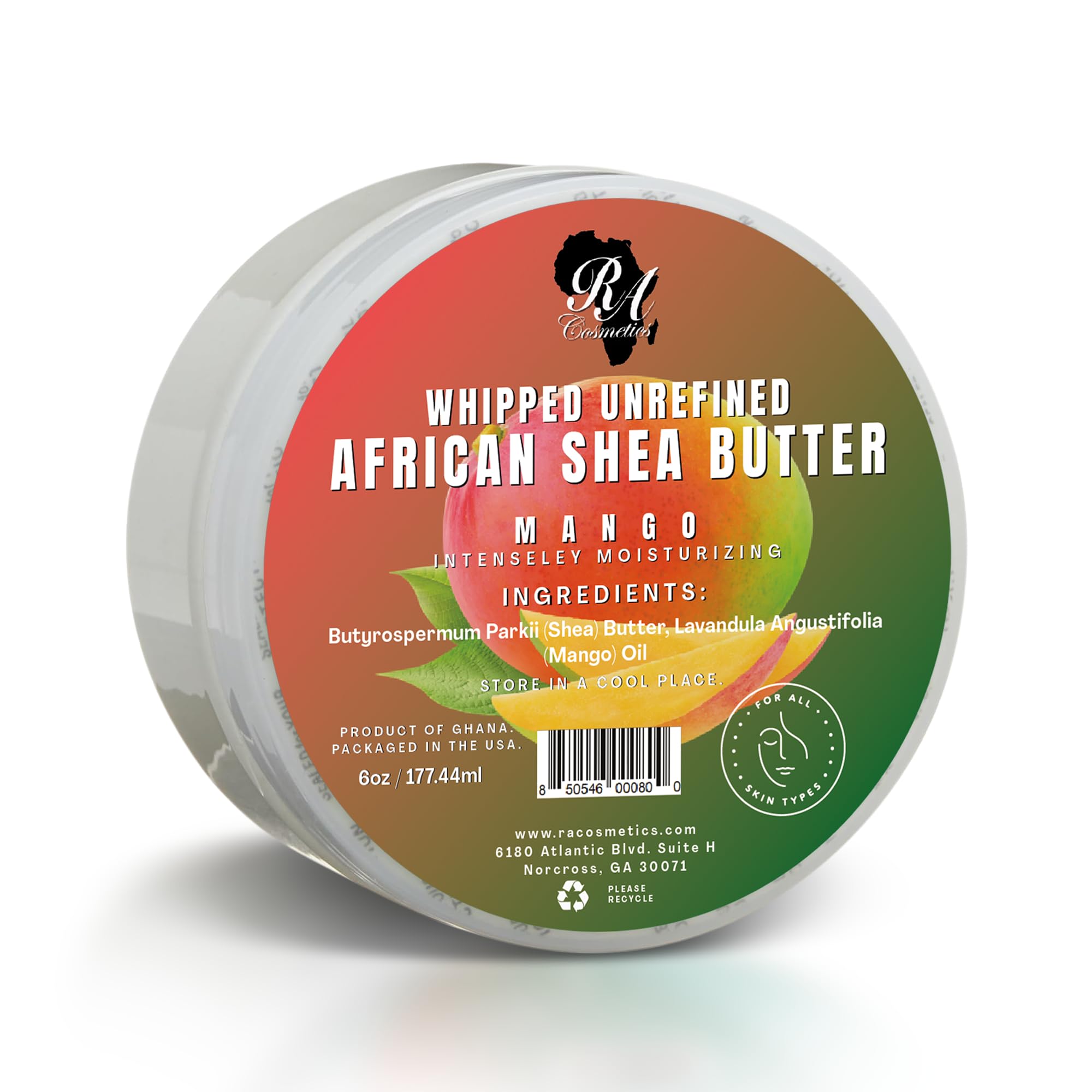 RA COSMETICS 100% African Shea Butter Whipped Mango 6oz