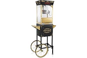 Franklin Popcorn: Vintage Movie Theater-Style Popcorn Machine with Cart and Kettle