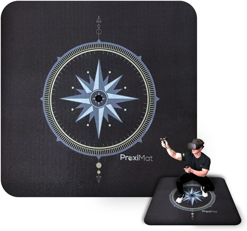 - 47 Inch Compass X-Large Mat for Virtual Reality - Play with Both Feet on The Mat