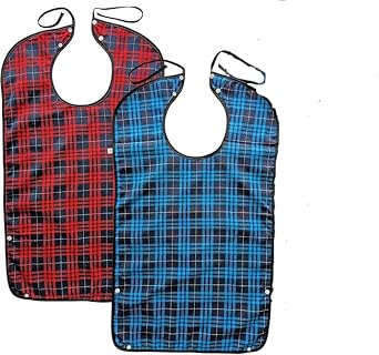 Adult Bibs for Men Women Elderly Reusable Large Adult Bibs Reusable Waterproof Clothing Protector with Crumb Catcher