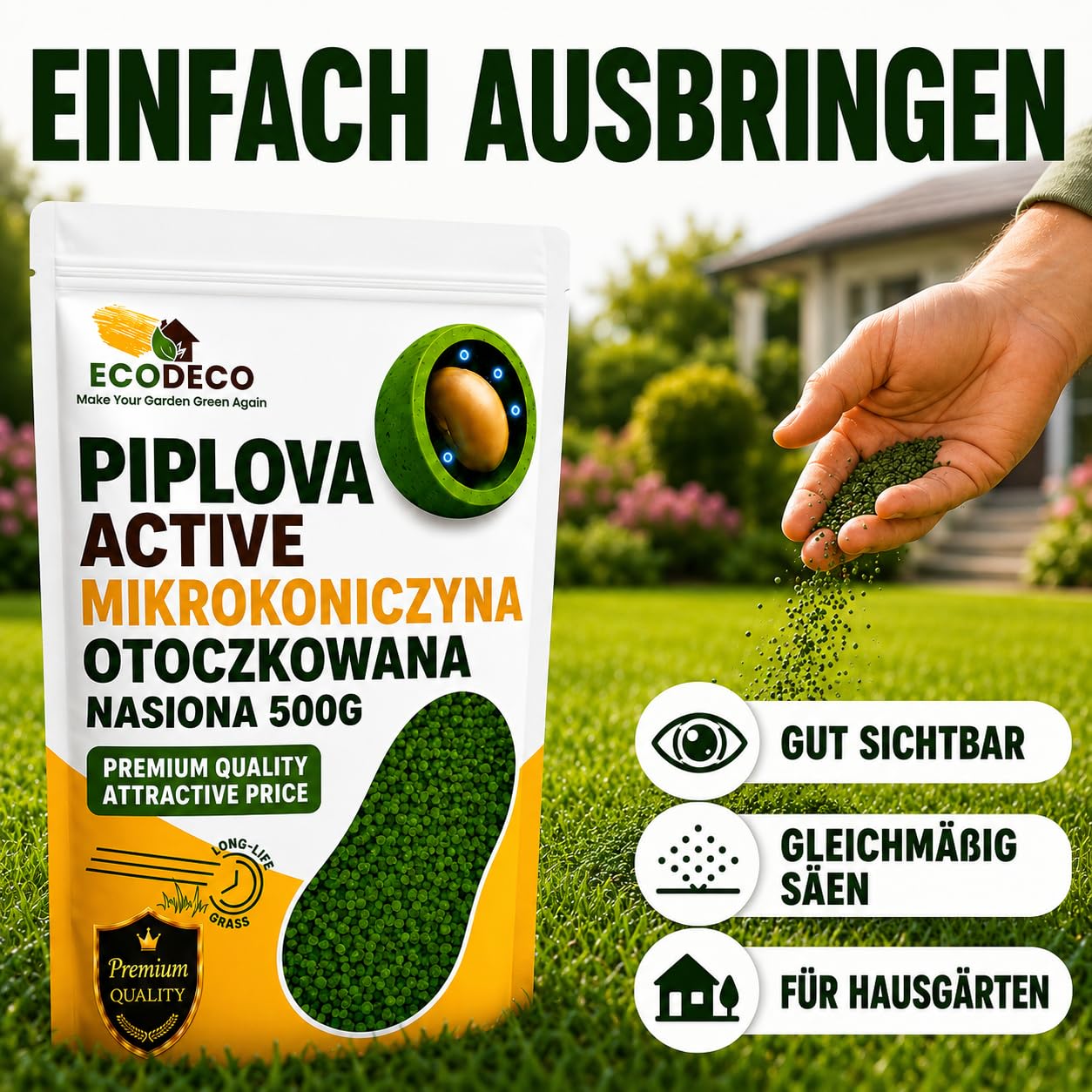 Micro Trefle Nain Blanc Pipolina Semence Pelouse 500g 200 m² Ultra Résistant sans Arrosage Levée Rapide 7 Jours