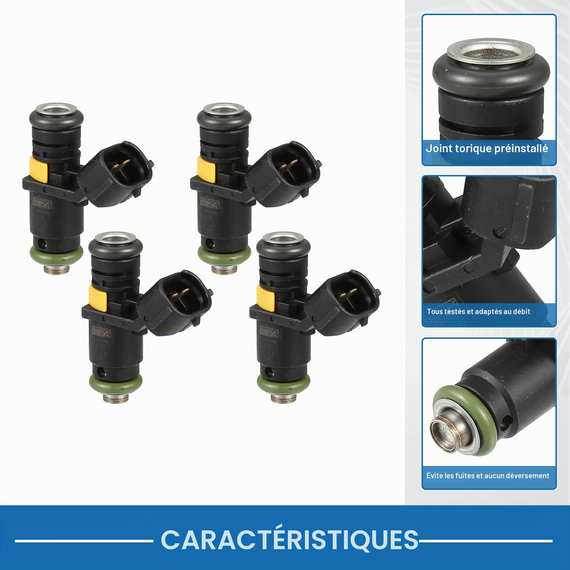 A ABSOPRO Injecteur De Carburant Pour VW Polo 1.4 16V 06-09 4 Pièces
