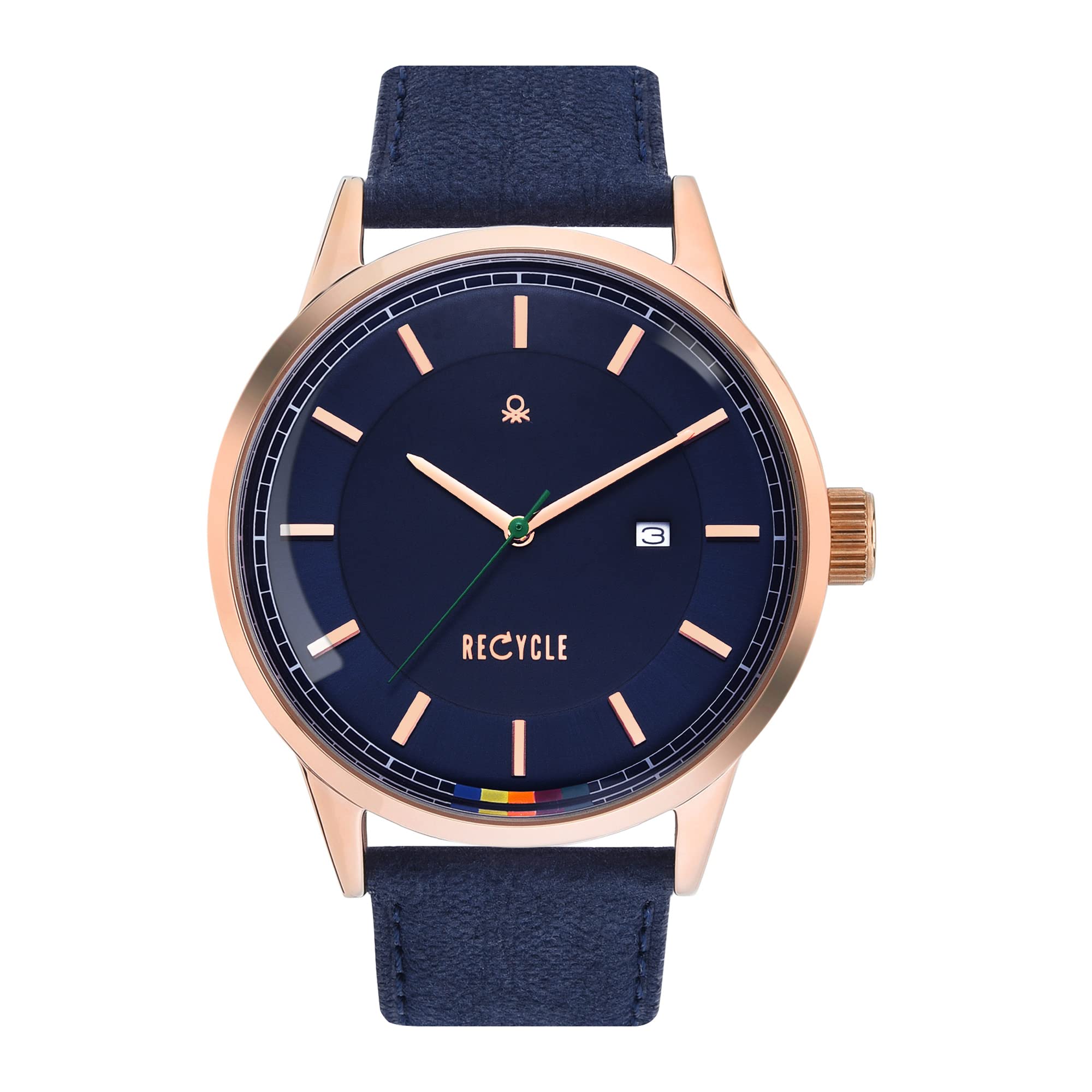 United Colors of Benetton Mens 44 mm Blue Dial Vegan Strap Analogue Watch - UWUCG0102 (B0BQJ7ZLBM) Amazon Price History, Amazon Price Tracker