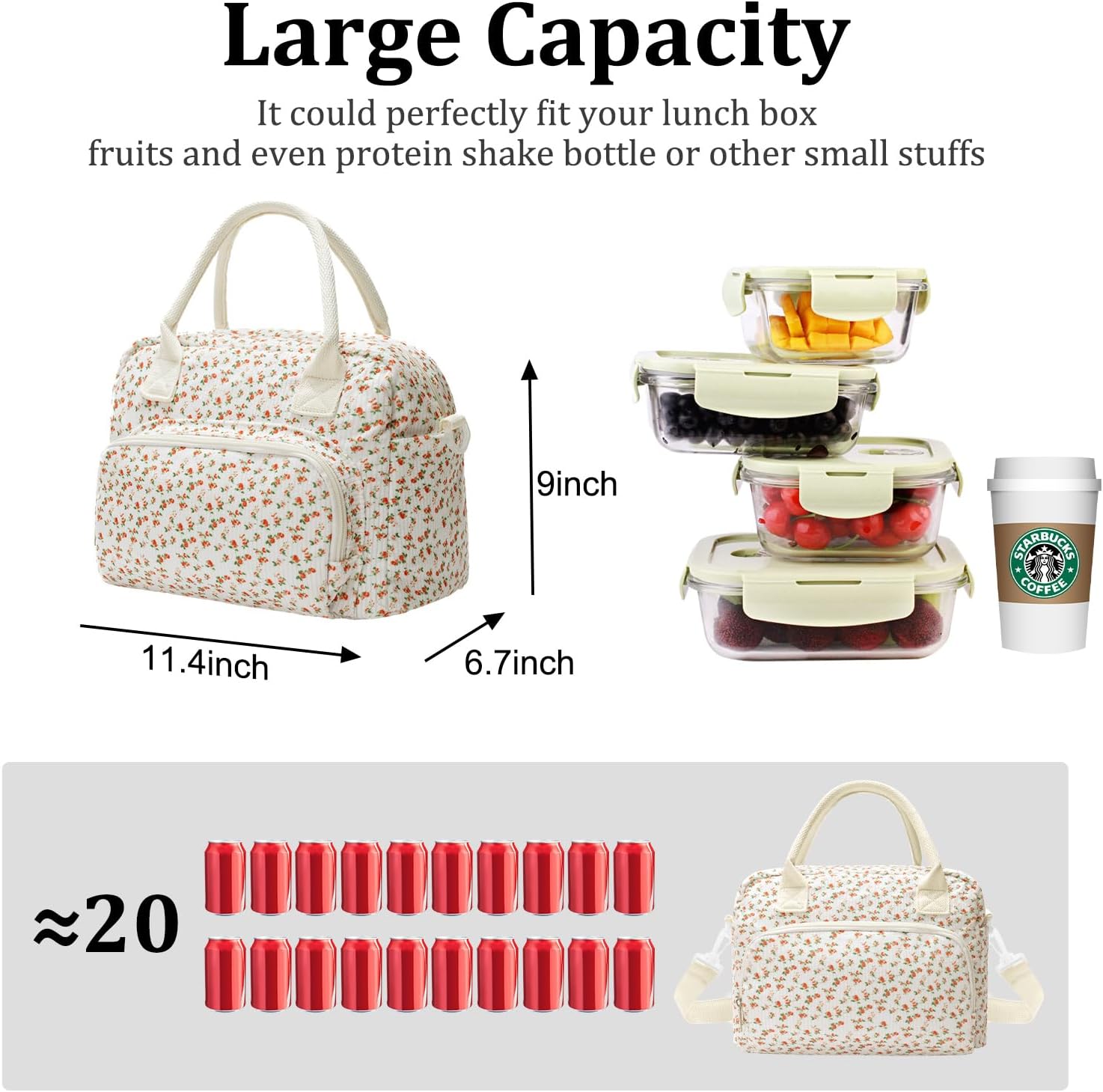 MEXS Insulated Lunch Bag for Women Men Large Reusable Lunch Box Adult Leakproof Portable Cooler Tote Bags for Work Picnic - Image 2