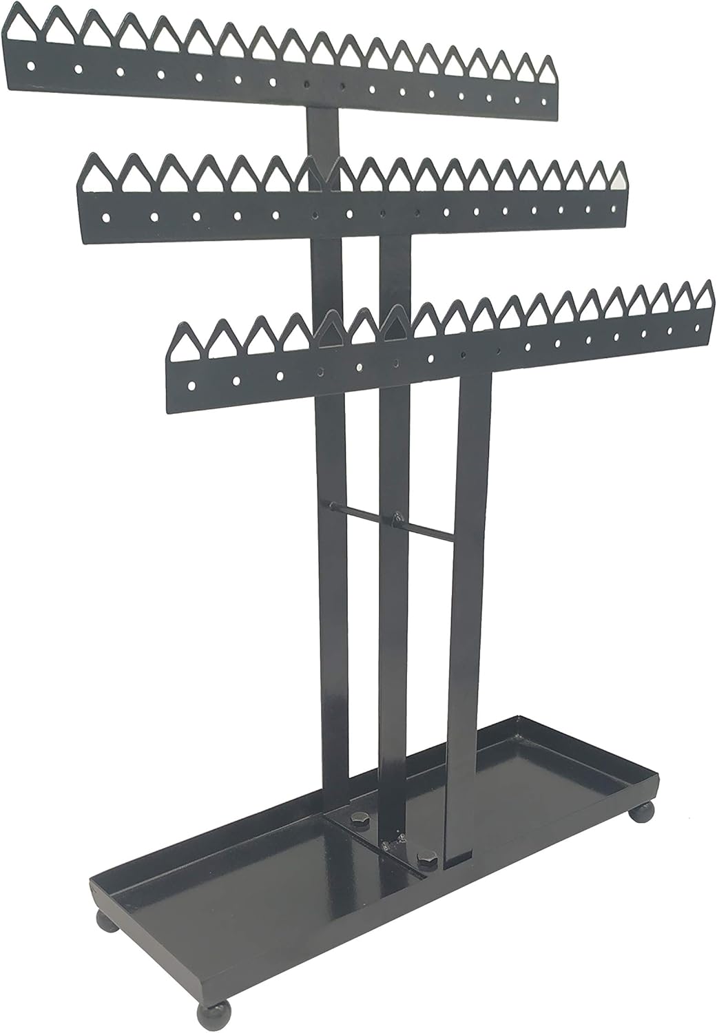 Rings Tray Freestanding Tabletop with Dish Bracelets Storage Holder Stand Tower Tree Black Necklaces Organizer OwlGift 3 Tier Capacity Jewelry Display 48 Holes Earring Hanger