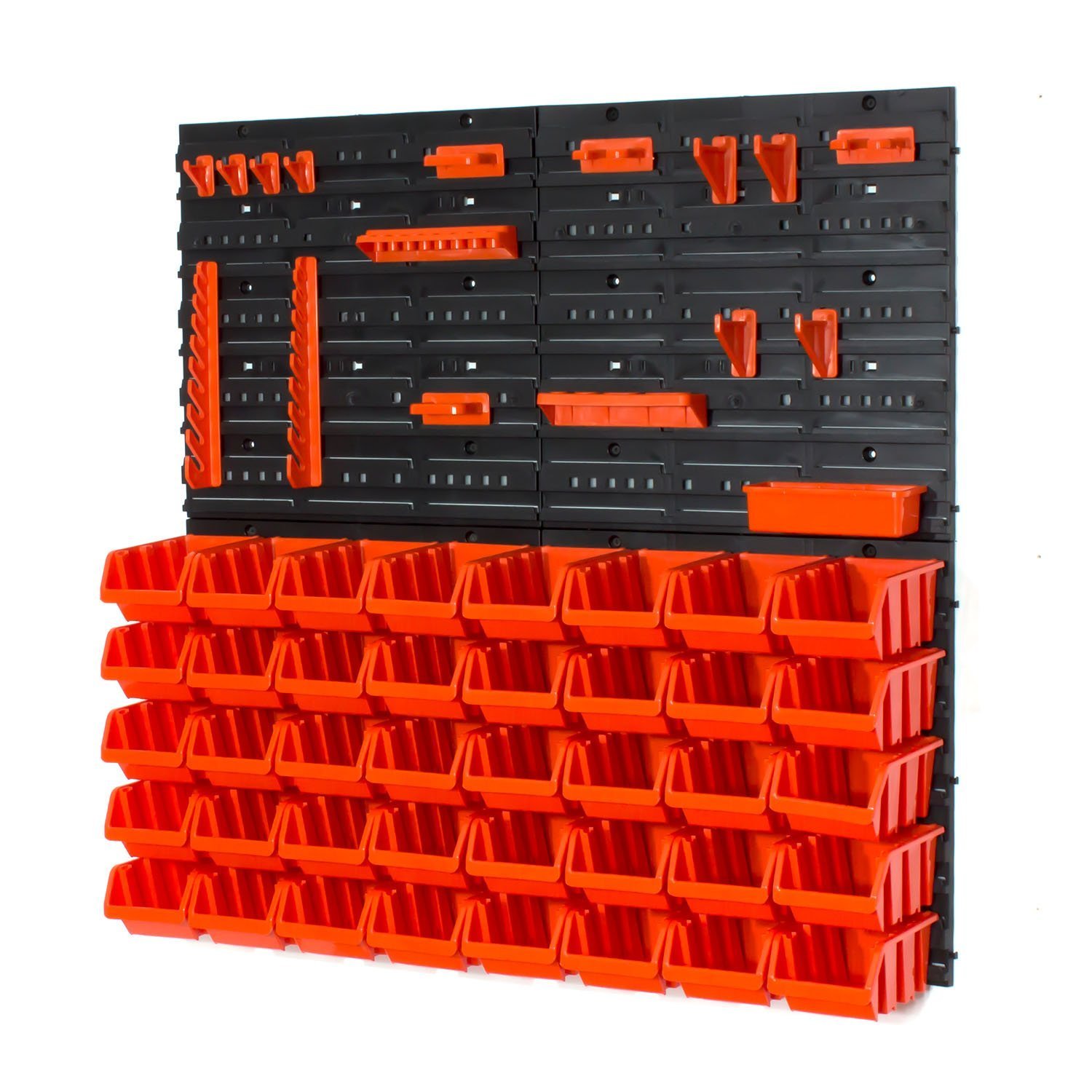PAFEN Wandrek opbergrek - 772 x 780 mm - 4x montagewand 386 x 390 mm gereedschapswand gatenwand werkplaatswand van kunststof