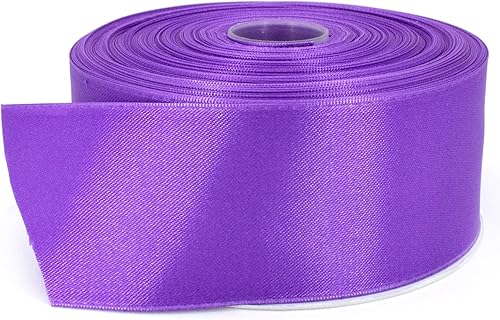 Miniatura 9 de Cinta de satén naranja, 1/4 pulgadas x 50 yardas, color sólido de doble cara, rollo de cinta gruesa y duradera, 100% poliéster para envolver