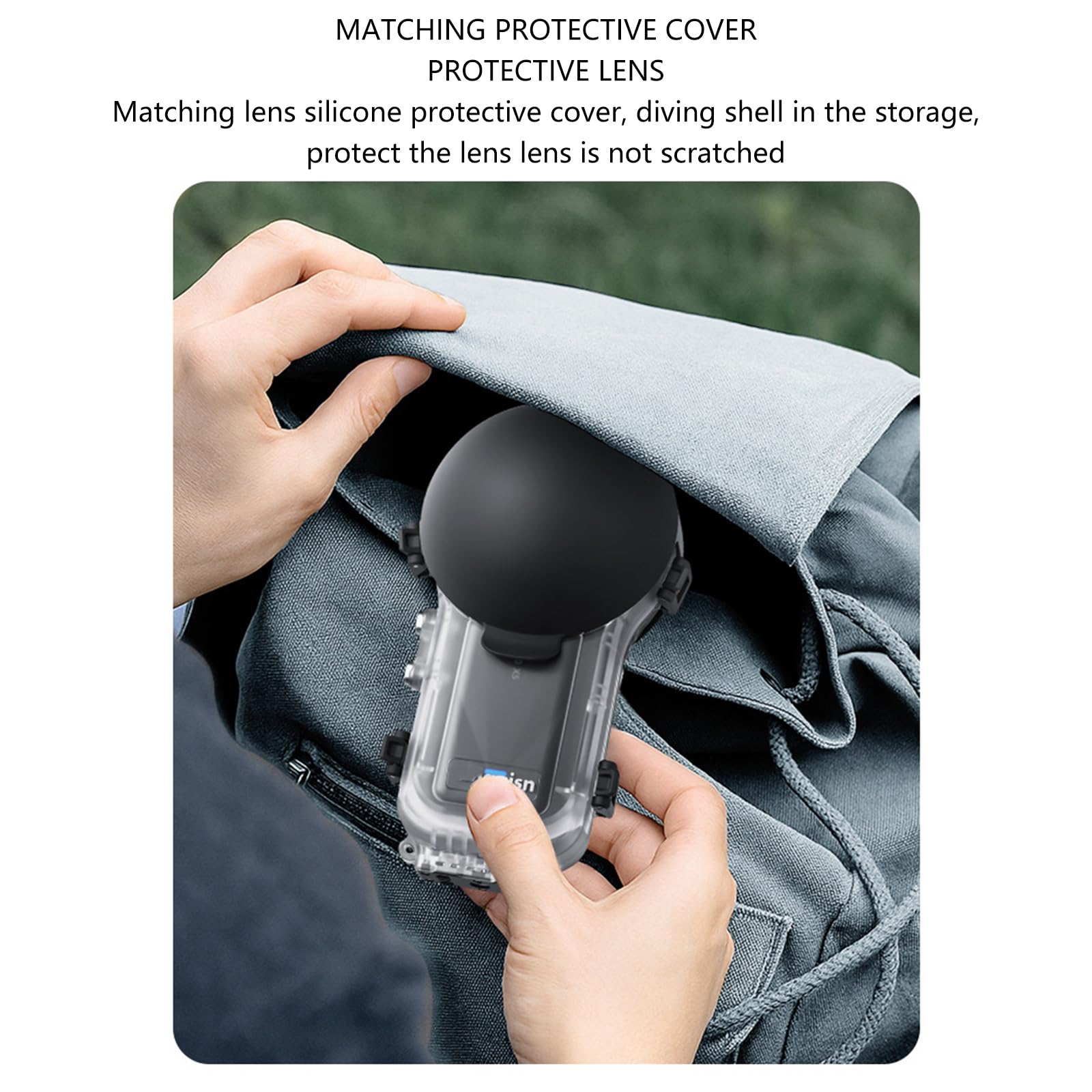 Funda impermeable para cámara Scratch Immune 360 con protector de lente contra la niebla, herramienta de inserción de montaje complementario, sustancia de contorno delgado, instalación rápida, funda